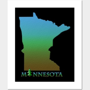 Minnesota State Outline Posters and Art